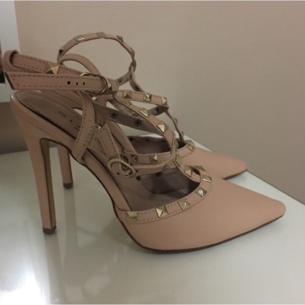 Nude Studded Heels